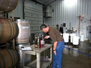 Jeff measuring brix & temp of juice